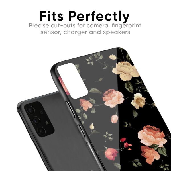 Black Spring Floral Glass Case for Mi 10 Online Sale