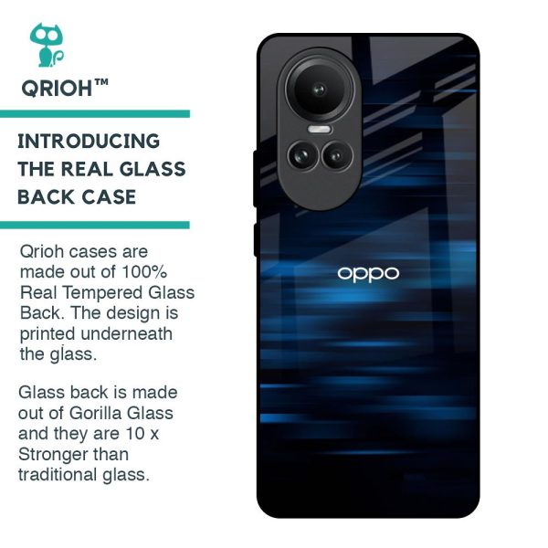 Blue Rough Abstract Glass Case for Oppo Reno10 5G For Sale