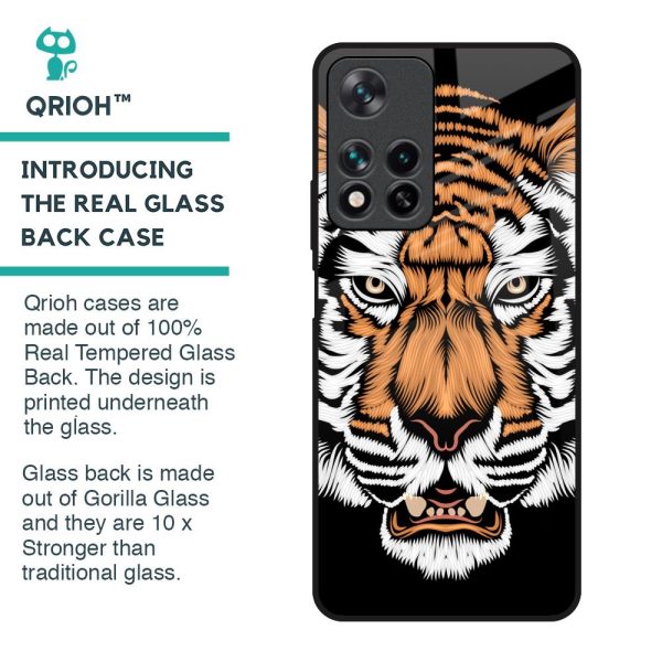 Angry Tiger Glass Case For Redmi Note 11 Pro 5G Cheap