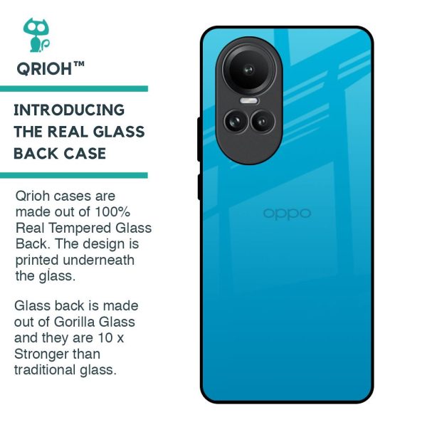 Blue Aqua Glass Case for Oppo Reno10 5G For Sale