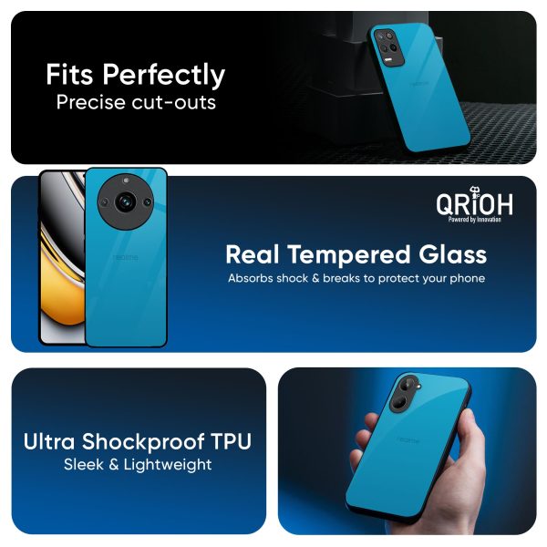 Blue Aqua Glass Case for Realme 13 5G For Sale