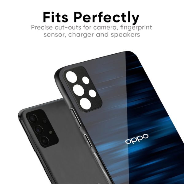 Blue Rough Abstract Glass Case for Oppo Reno10 5G For Sale