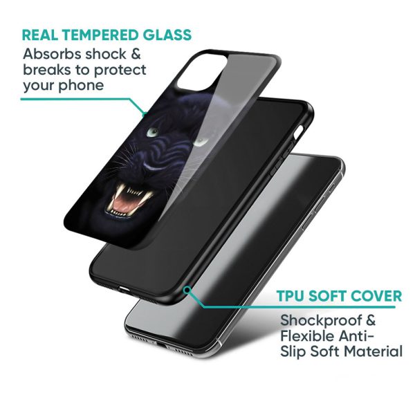 Angry Black Leopard Glass Case for Oppo Reno10 5G Fashion