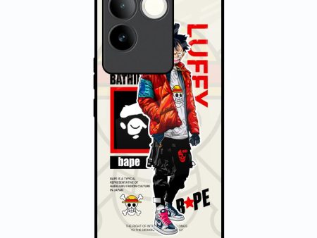 Bape Luffy Glass Case for Vivo T2 Pro 5G Fashion