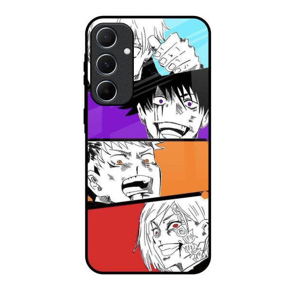 Anime Sketch Glass Case for Samsung Galaxy A55 5G Online Sale