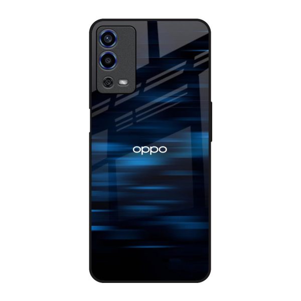 Blue Rough Abstract Glass Case for Oppo A55 Hot on Sale