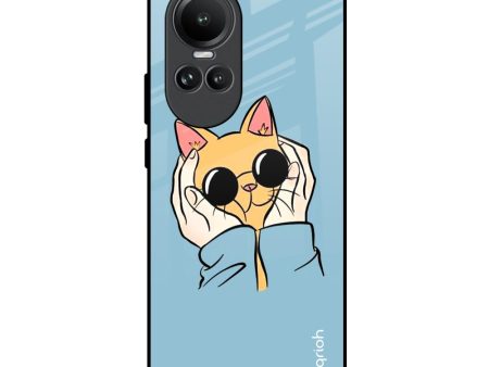 Adorable Cute Kitty Glass Case For Oppo Reno10 5G Online now