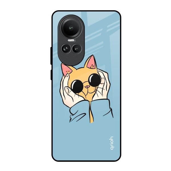 Adorable Cute Kitty Glass Case For Oppo Reno10 5G Online now