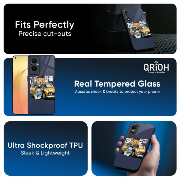 Adventurous Bear Glass Case for Oppo Reno10 Pro 5G Hot on Sale