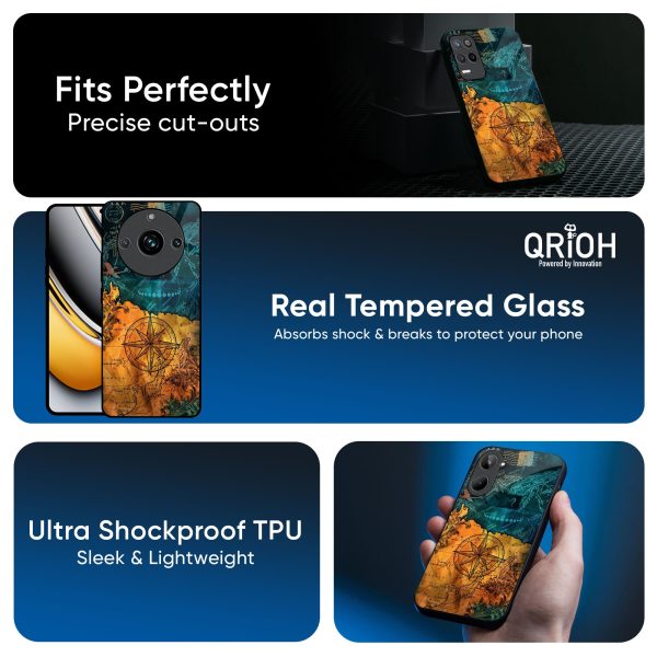 Architecture Map Glass Case for Realme 13 Pro Plus 5G For Cheap