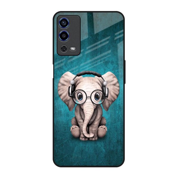 Adorable Baby Elephant Glass Case For Oppo A55 Online now