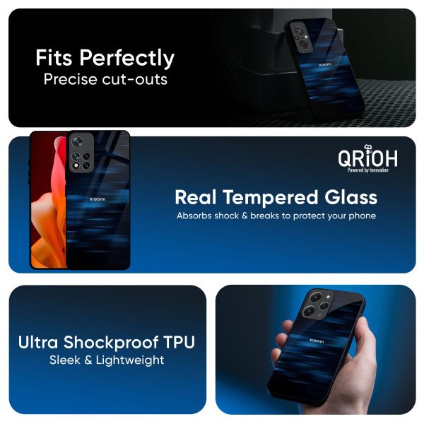 Blue Rough Abstract Glass Case for Mi 14 CIVI For Discount