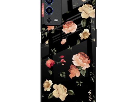 Black Spring Floral Glass Case for Oppo A55 Supply