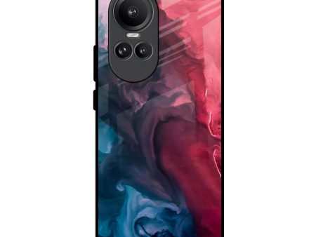 Blue & Red Smoke Glass Case for Oppo Reno10 Pro 5G For Sale