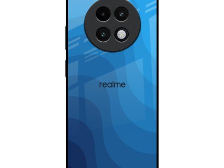 Blue Wave Abstract Glass Case for Realme 13 Plus 5G Online