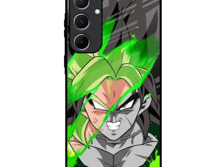 Anime Green Splash Glass Case for Samsung Galaxy A55 5G For Discount