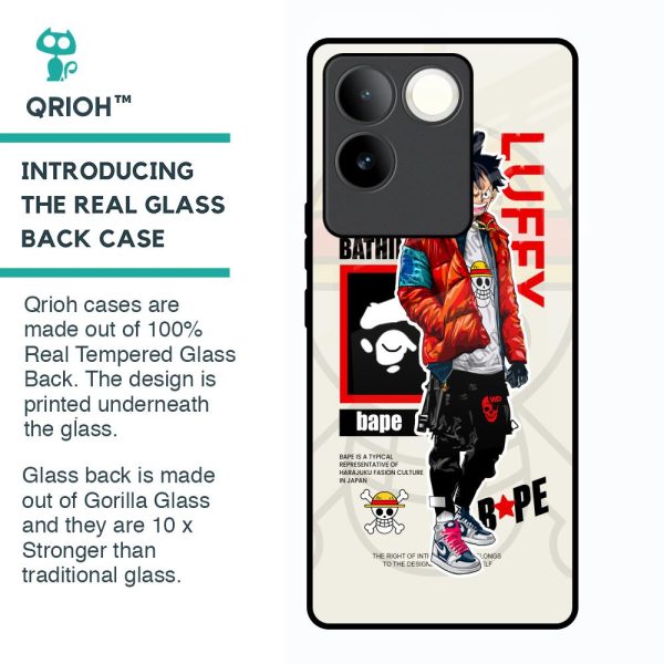 Bape Luffy Glass Case for Vivo T2 Pro 5G Fashion