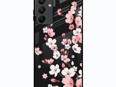 Black Cherry Blossom Glass Case for Samsung Galaxy A15 5G For Sale