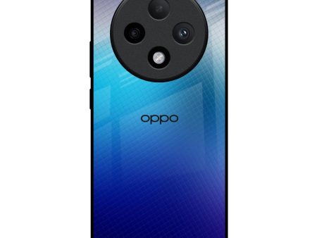 Blue Rhombus Pattern Glass Case for Oppo F27 Pro Plus Discount