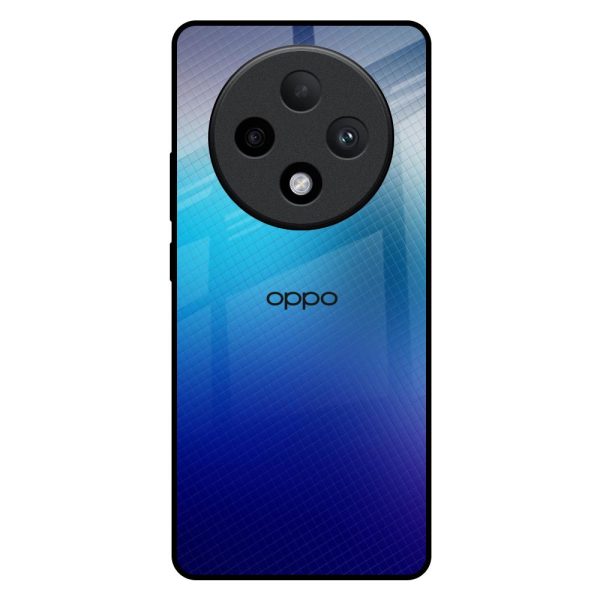 Blue Rhombus Pattern Glass Case for Oppo F27 Pro Plus Discount