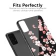 Black Cherry Blossom Glass Case for Mi 10 Fashion