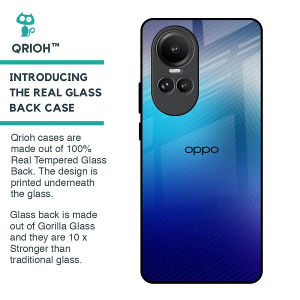 Blue Rhombus Pattern Glass Case for Oppo Reno10 5G Discount