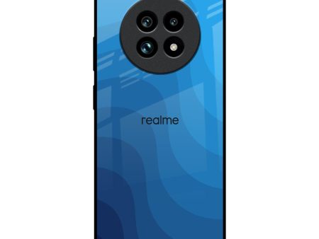 Blue Wave Abstract Glass Case for Realme 13 Pro Plus 5G on Sale