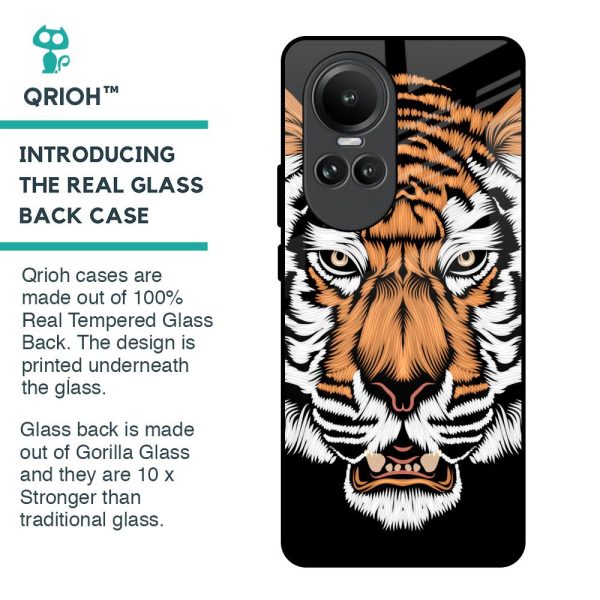 Angry Tiger Glass Case For Oppo Reno10 5G Cheap