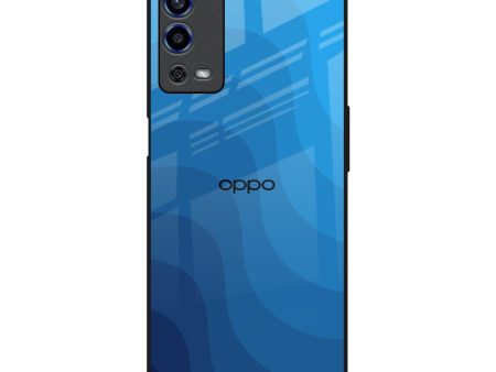 Blue Wave Abstract Glass Case for Oppo A55 For Sale