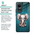 Adorable Baby Elephant Glass Case For Oppo Reno10 5G Online Sale