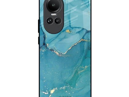 Blue Golden Glitter Glass Case for Oppo Reno10 5G Online Sale