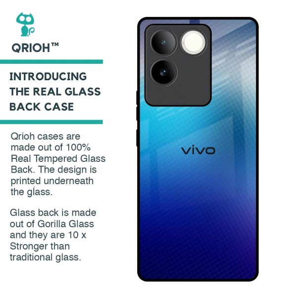 Blue Rhombus Pattern Glass Case for iQOO Z7 Pro 5G Online