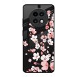 Black Cherry Blossom Glass Case for Realme 13 Plus 5G For Sale