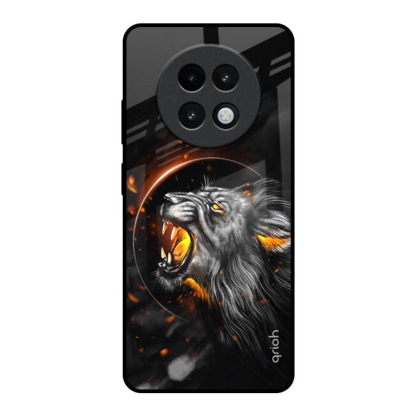 Aggressive Lion Glass Case for Realme 13 Plus 5G For Cheap